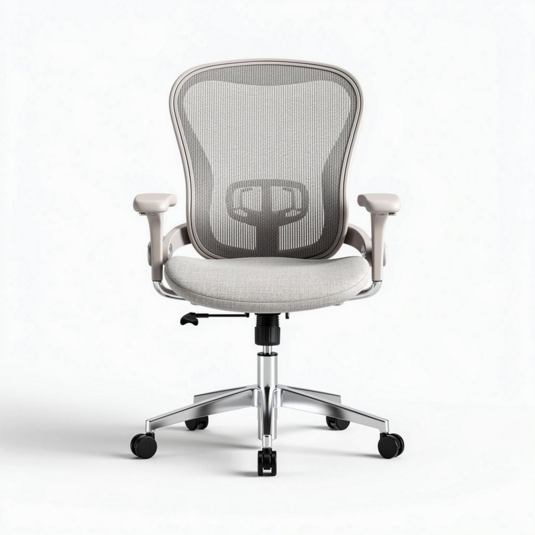 Mesh office chair with adjustable height and swivel base in gray 60 x 60 x 100cm