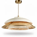 Rattan and metal pendant lamp for kitchen living room decor 40 x 40 x 20cm