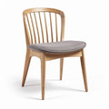 Wooden dining chair with upholstered seat 45 x 45 x 80cm natural finish