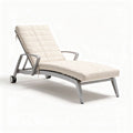 Outdoor lounge chair with adjustable backrest and aluminum frame in beige 180 x 70 x 85cm