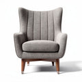 Fabric accent chair with wooden legs in gray 80 x 80 x 100cm