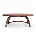 Wooden oval coffee table for living room 180 x 90 x 75cm brown finish