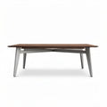 Wooden dining table with metal legs in walnut finish 200 x 100 x 75cm